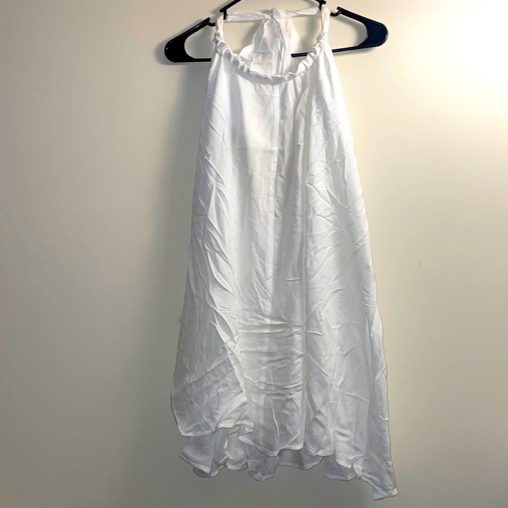 NWT Elan white tie around neck sleeveless mini dress